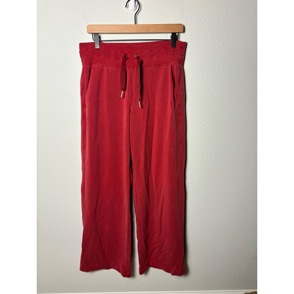 Athleta Balance Wide Leg Pant Stripe Matador Red Size M